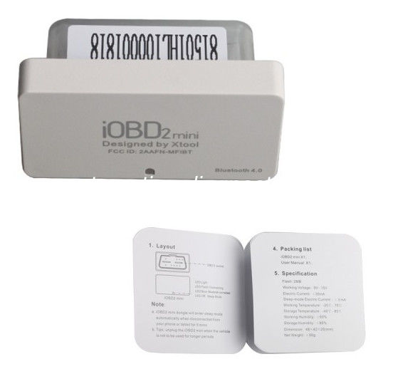 Mini iOBD2 OBDII EOBD Code Scanner Xtool Diagnostic Tool Bluetooth 4.0 for iOS and Android