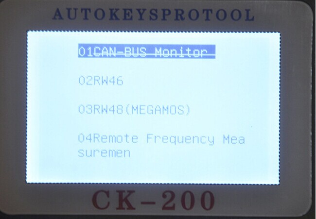 CK-200キー プログラマー スクリーンの表示3