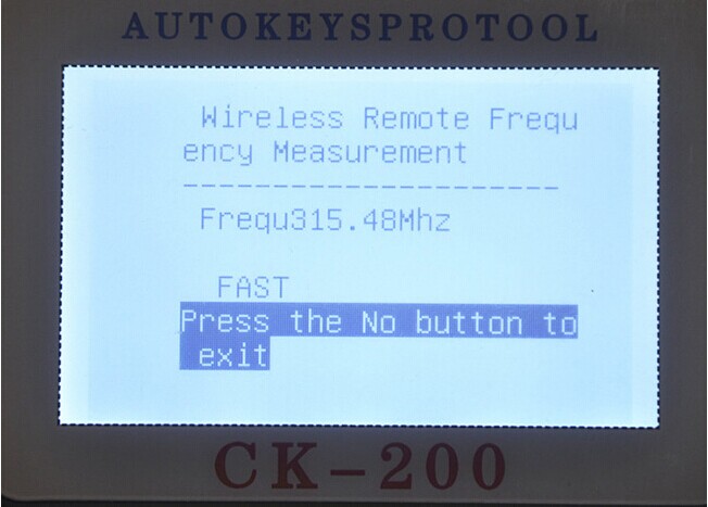 CK-200キー プログラマー スクリーンの表示4