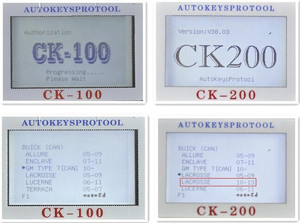 CK200はCK100 1と比較します