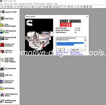 良い価格 Cu-mmins INSITE 8.7 ソフトウェア 8.7 プロ バージョン オンライン