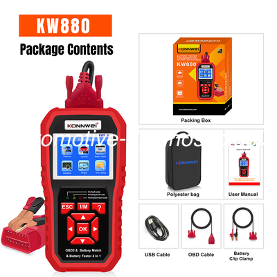 良い価格 KONNWEI KW880 バッテリー テスト サポート 診断 & 自動車 バッテリー テスト & 自動車 バッテリー マッチ 3 In 1 オンライン