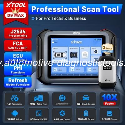 良い価格 2025 XTOOL D9 MAX ユニバーサル診断スキャナー、J2534トポロジーマッピング、ECUコーディング、FCA/ オンライン